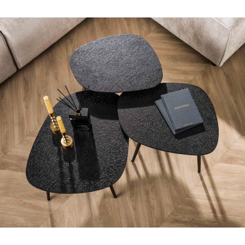 ZI Metallic Coffee Table Kidney Black